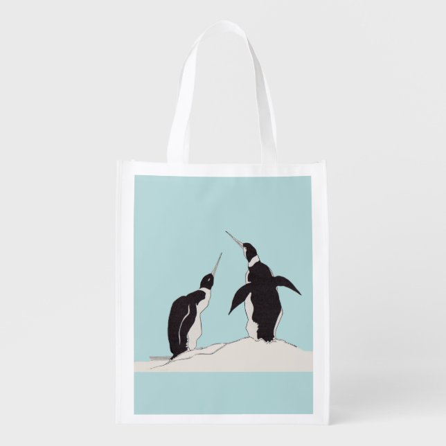 pair of penguins grocery bag (Front)