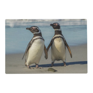 Pair of penguins on the beach placemat