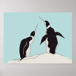 pair of penguins poster