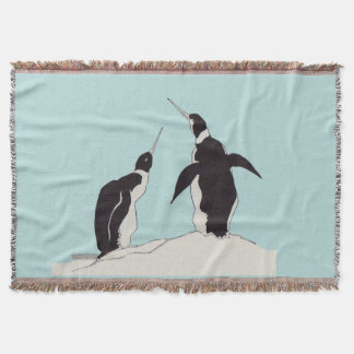 pair of penguins throw blanket