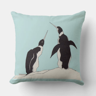 pair of penguins throw pillow