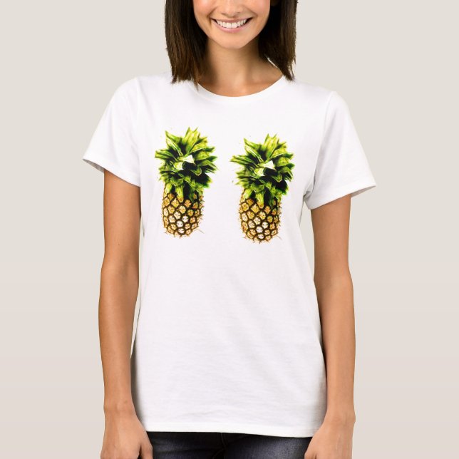Pair of Perky Pineapples Light Colored T-shirt (Front)