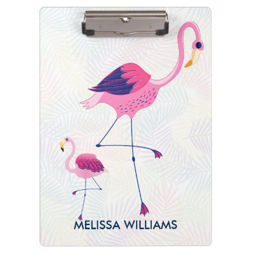 Pair Of Pink Flamingos Illustration Clipboard