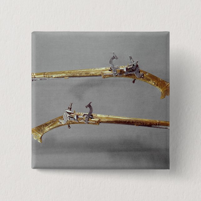 Pair of pistols, 1624-26 pinback button (Front)