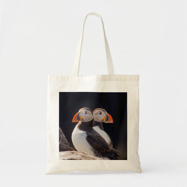 Pair of Puffins Photo Tote Bag (Front)
