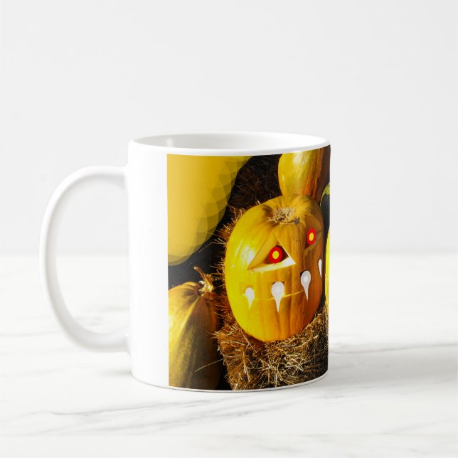 Pair of pumpkins art coffee mug (Left)
