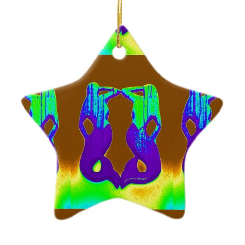 pair of purple mermaids ceramic ornament