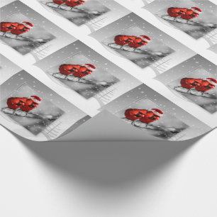 Pair of Red Christmas Cardinals in the Snow Wrapping Paper