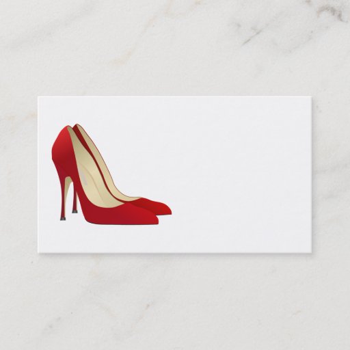 Customizable pair of red high heel pumps business card