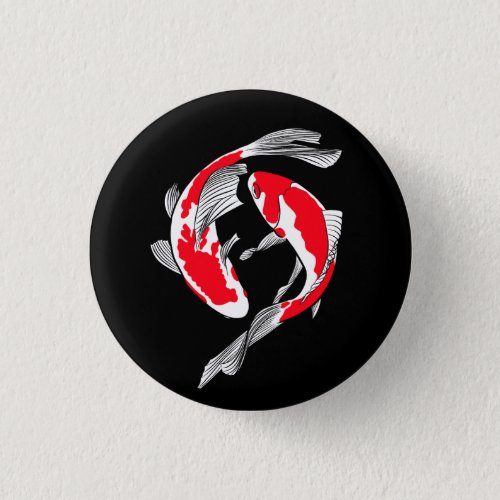 Pair of red japanese koi button