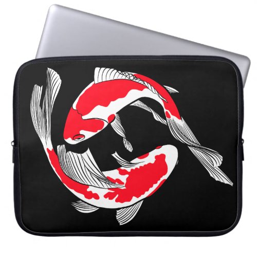 Pair of red japanese koi laptop sleeve