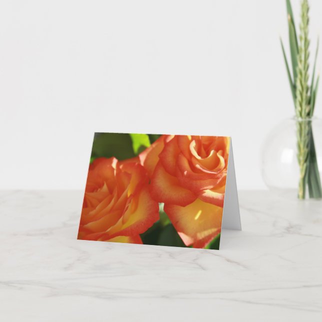 Pair of Red-Yellow Roses Note Card (Front)