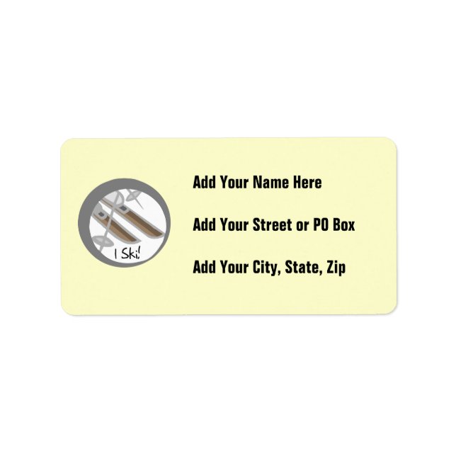 Pair of Skis I Ski Tshirts and Gifts Label (Front)