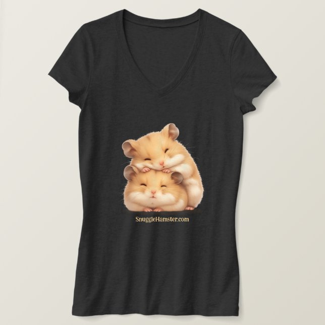 Pair of snuggling hamsters SnuggleHamster.com T-Shirt (Design Front)