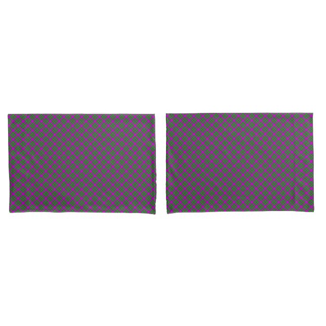 Pair of Standard Size Pillowcases/Plaid Pillow Case (Front-Set)