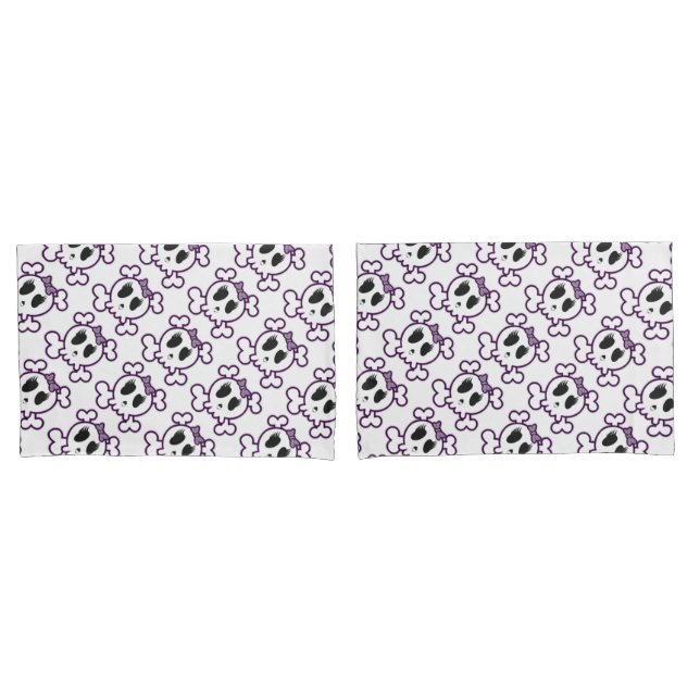 Pair of Standard Size Pillowcases/Skulls Pillow Case (Front-Set)