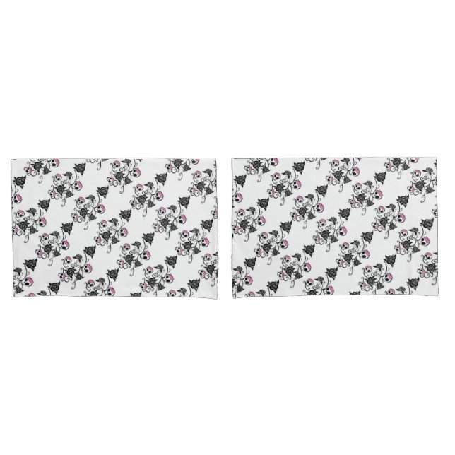 Pair of Standard Size Pillowcases/Skulls Pillow Case (Front-Set)