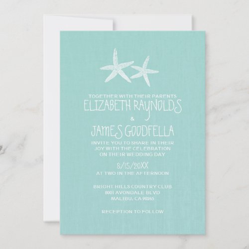 Pair of Starfish Wedding Invitations