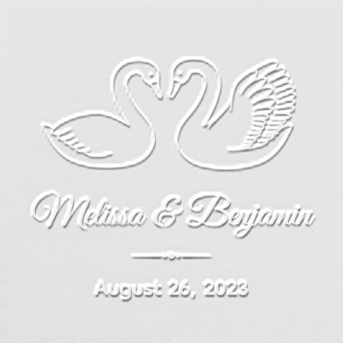 Pair of Swans Save the Date Wedding Anniversary Embosser