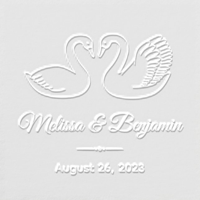 Pair of Swans Save the Date Wedding Anniversary Embosser (Design)