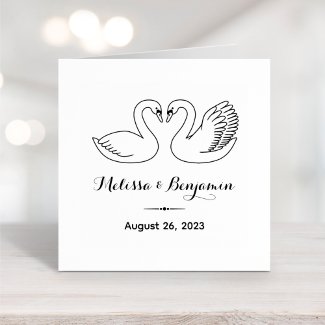 Pair of Swans Save the Date Wedding Anniversary