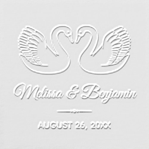 Pair of Swans Save the Date Wedding Anniversary V2 Embosser