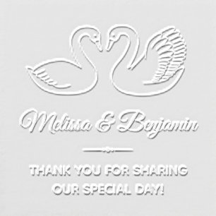 Pair of Swans Wedding Anniversary Thank You Embosser