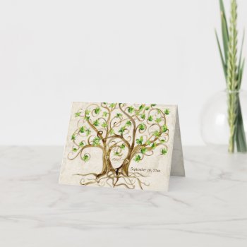Pair Of Swirl Tree Roots Antiqued Tan Parchment Card by AudreyJeanne at Zazzle
