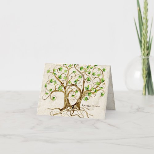 Pair of Swirl Tree Roots Antiqued Tan Parchment Card