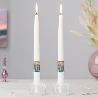 Pair of Taper Candles:  Orthodox Christain Baptism Taper Candle