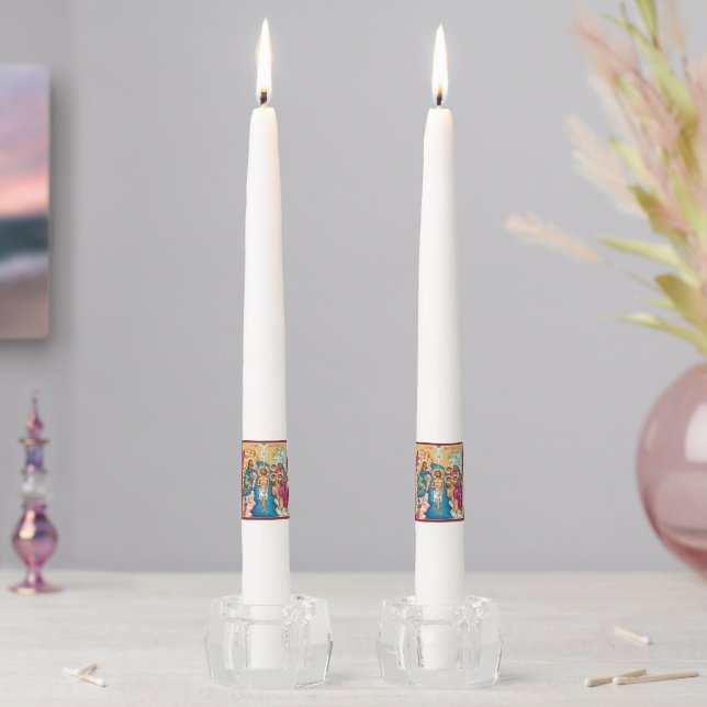 Pair of Taper Candles:  Orthodox Christain Baptism Taper Candle (In Situ)