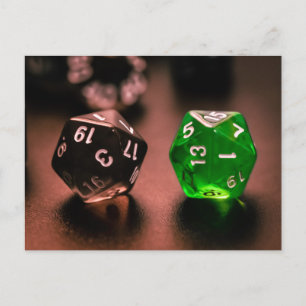 Pair Of Transluscent D20s Postcard