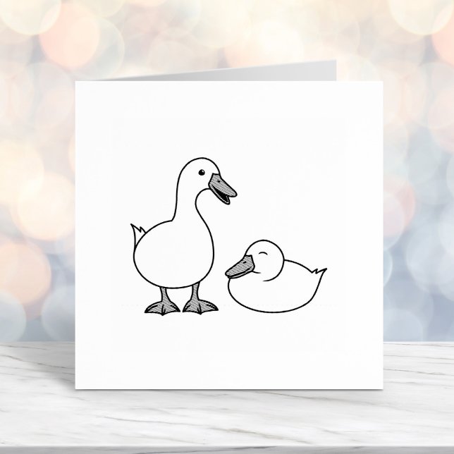 Pair of White Ducks 2 Self-inking Stamp (Creator Uploaded)