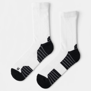 pair of white socks with black toe and heel