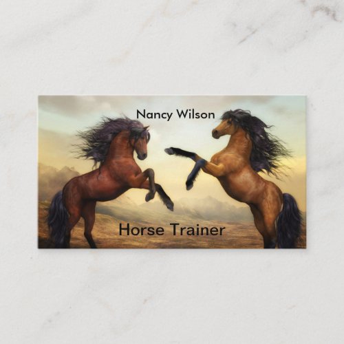 pair of wild horses  business card