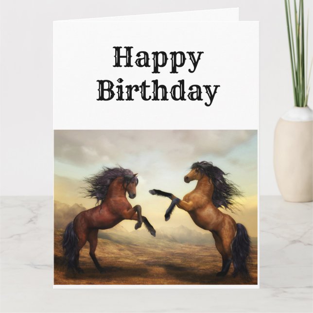 pair of wild horses   card (Front)