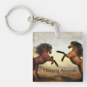 pair of wild horses keychain