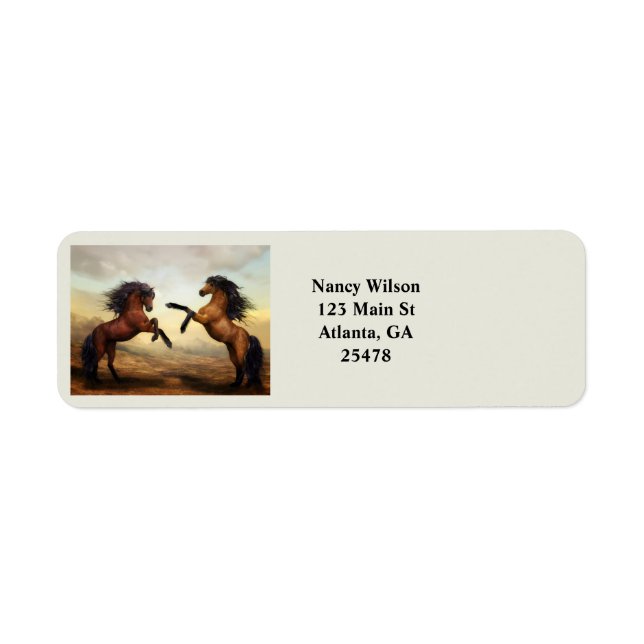 pair of wild horses  label (Front)