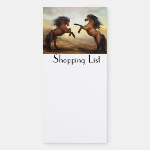 pair of wild horses magnetic notepad