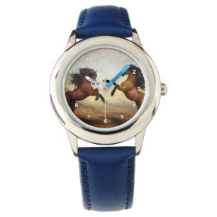 pair of wild horses watch