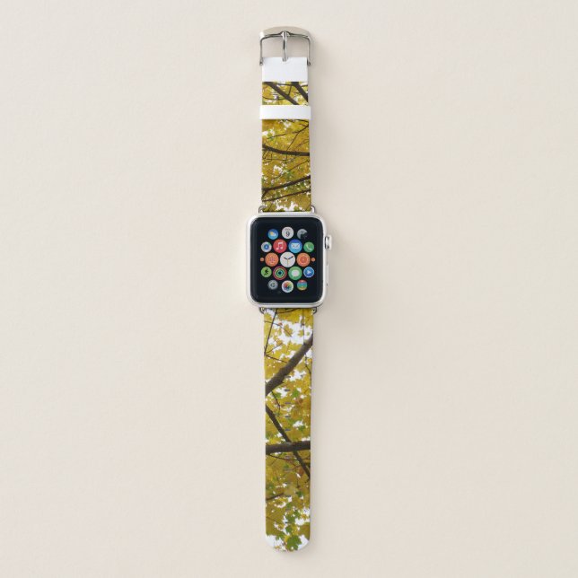 Pair of Yellow Maple Trees Autumn Nature Apple Watch Band (Front)