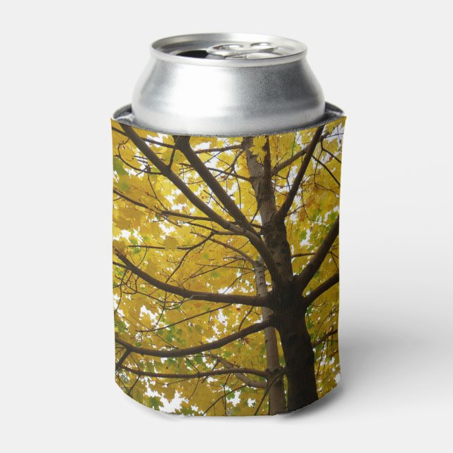Pair of Yellow Maple Trees Autumn Nature Can Cooler (Can Front)