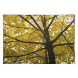 Pair of Yellow Maple Trees Autumn Nature Cloth Placemat