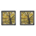 Pair of Yellow Maple Trees Autumn Nature Cufflinks