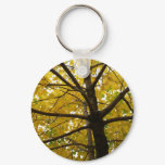Pair of Yellow Maple Trees Autumn Nature Keychain