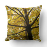 Pair of Yellow Maple Trees Autumn Nature Throw Pillow