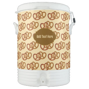 Paired Salted Pretzels Fun Food Theme - any text Beverage Cooler