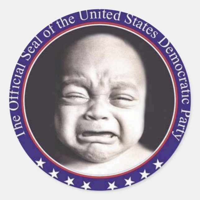 Pairity sticker, Democratic Cry babies Party Seal (Front)