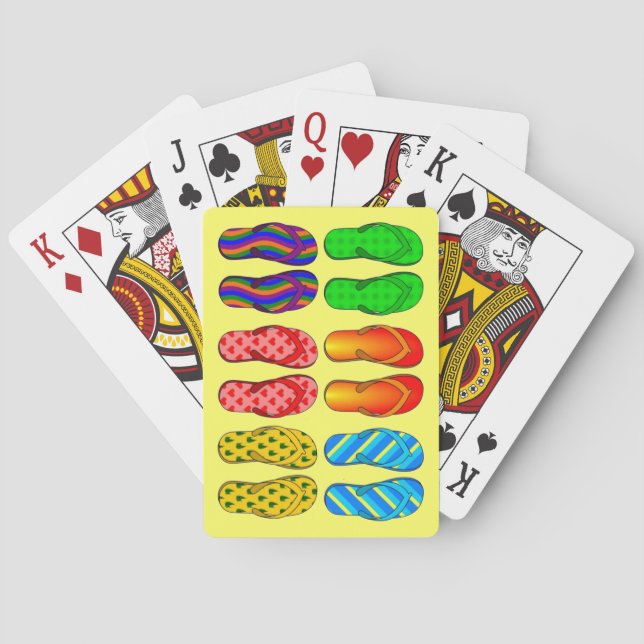 Pairs of Summer Flip Flops Beach Theme Poker Cards (Back)