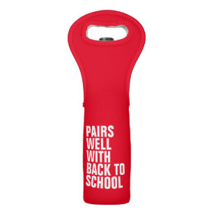 Pairs well with back to school funny gift wine bag